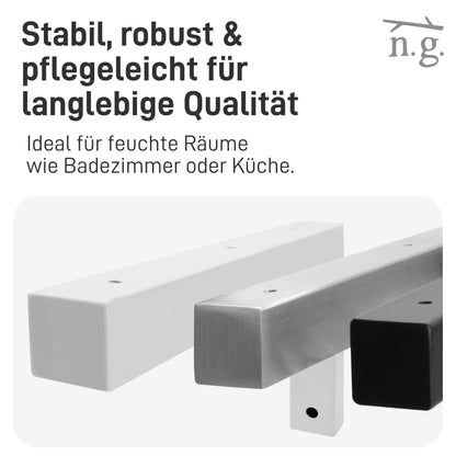 Natural Goods Berlin 2x Wall Console ANGLE | Washbasin Console stable | Easy wall mounting | Shelf bracket made of metal in white | Heavy-duty angle for sink & wall shelf | 450mm