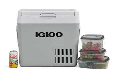 IGLOO ICF 18 compressor cooler 19 liters, 12/24 V and 230 V, mini fridge -18 °C to 20 °C for car, truck, boat, RV, and outlet.