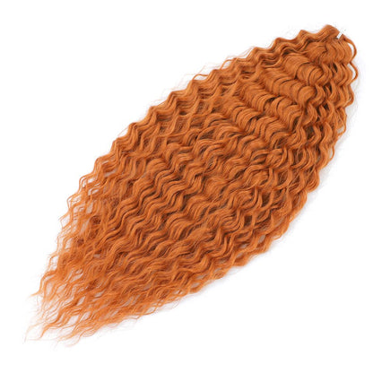 PORSMEER 3 Packs 22 Inch Water Wave Twist Crochet Hair Orange for Butterfly Locs Crochet Braids Bohemian Hair Extensions Pre-Looped Synthetic Hair Extensions for Women.