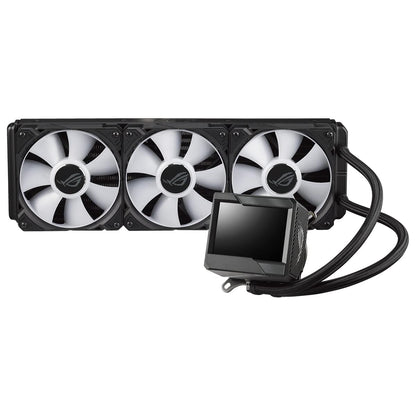 ASUS ROG RYUJIN II 360 ARGB All-in-One CPU water cooling (3.5-inch LCD, integrated pump fan for VRM and M.2 cooling, 3x ROG 120mm ARGB radiator fans)