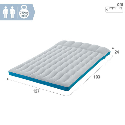 Intex 67999 - Inflatable Double Camping Mat, Laminate, Gray and Light Blue, 127 x 193 x 24 cm.