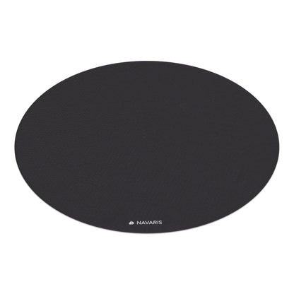 Navaris round non-slip yoga mat large - Ø 120cm yoga mat extra large - 0.6cm thick - fitness mat for men and women - sports mat gymnastics mat - black