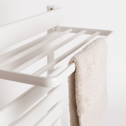 CREATE / WARM Towel Mini 150W / Electric Bathroom Heater White with Stand Feet and Shelf / 22.9x16.1x22 inches / Quiet, low consumption, LCD display, 150W