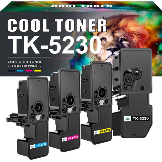 Cool Toner TK5230 Compatible for Kyocera TK-5230 TK 5230 for ECOSYS M5521Cdw M5521Cdn P5021Cdn P5021Cdw P5021 M5521 TK-5230K TK-5230C TK-5230Y TK-5230M (Black Cyan Yellow Magenta, 4-Pack)