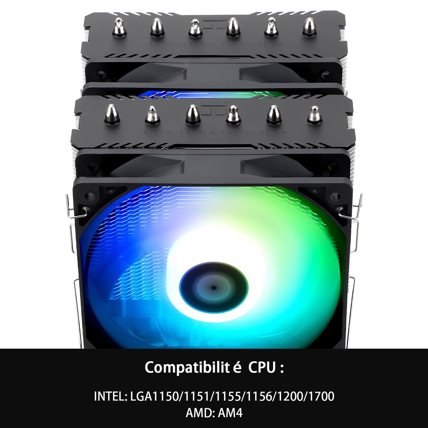 Thermalright Peerless Assassin 120 SE ARGB CPU Air Cooler, 6 Heatpipes CPU Cooler, Dual 120mm TL-C12C-S PWM Fans, Aluminum heatsink cover, for AM4/AM5/Intel LGA1851/1700/1150/1151/1200.