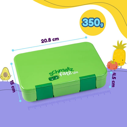 smack munch lunch box for kids with compartments, BPA free bento box for girls & boys, snack box, perfect for school, kindergarten & outings (green)