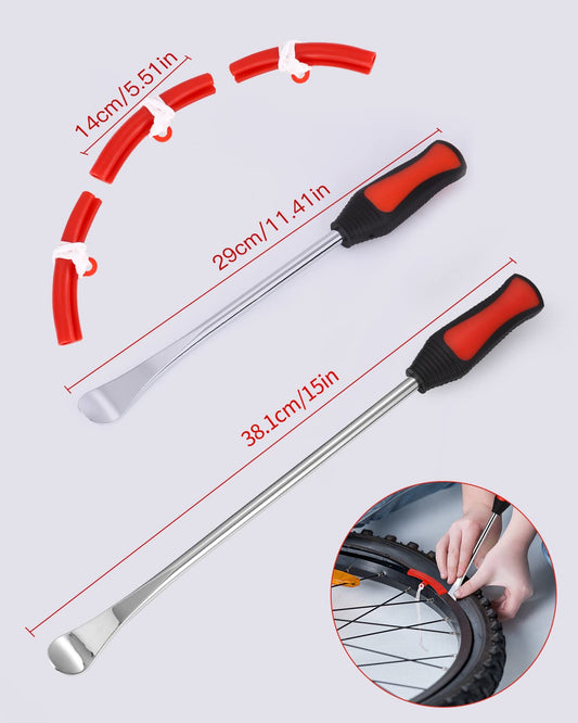 JOFLVA Tire Lever, 15" Tire Mounting Lever, Motorcycle Mounting Lever, Tire Iron, Tire Lever Tool Spoon Kit, Mounting Lever Tool Kit, Wheel Rim Protectors Tool Kit, for Motorcycle and Bicycle.