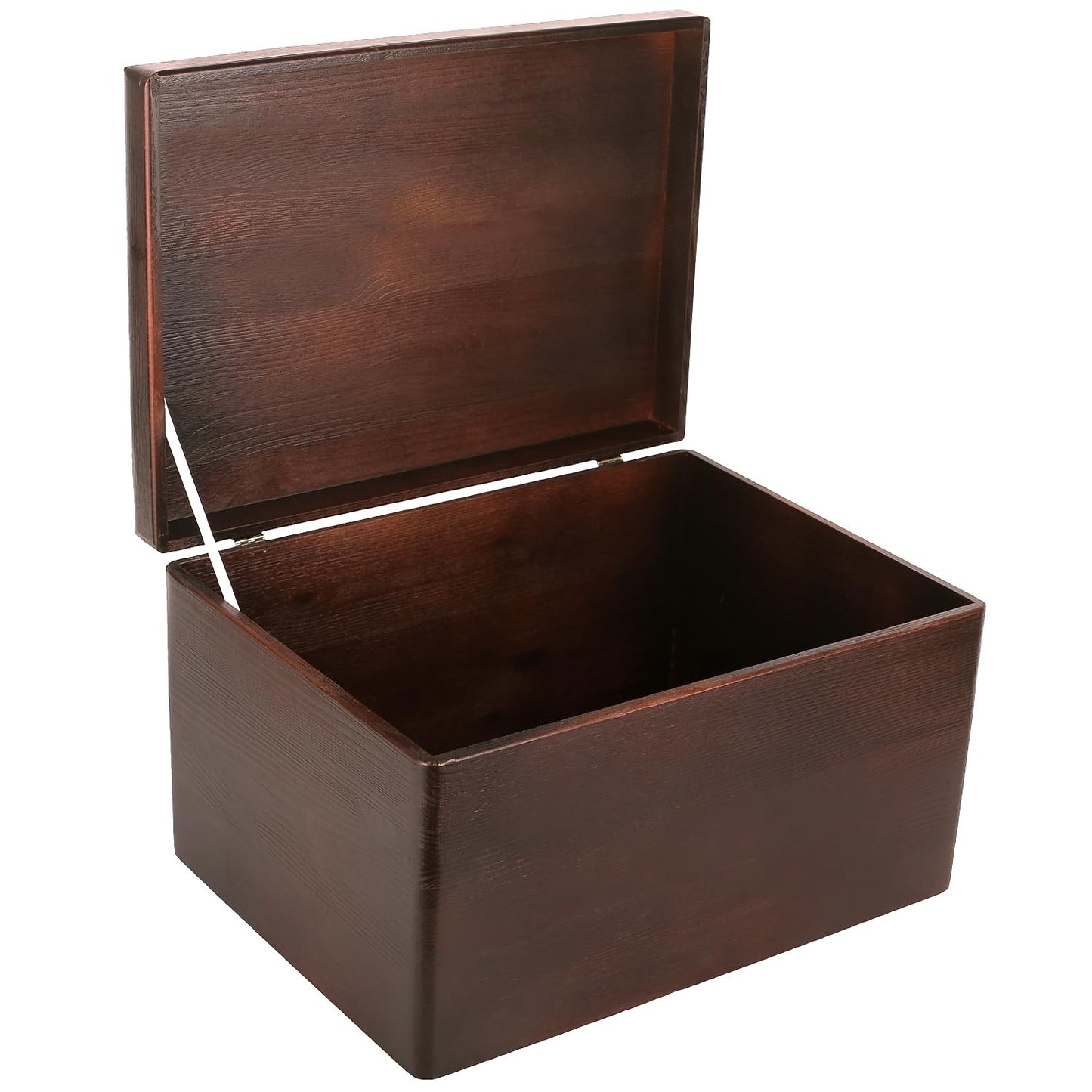 Creative Deco XXL Brown Large Wooden Box with Lid | 40x30x24 cm (+/-1cm) | Wood Chest Memory Box Baby Wooden Box with Lid Christmas Box | For Documents, Tools| RAW, UNSANDED