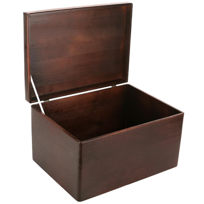 Creative Deco XXL Brown Large Wooden Box with Lid | 40x30x24 cm (+/-1cm) | Wood Chest Memory Box Baby Wooden Box with Lid Christmas Box | For Documents, Tools| RAW, UNSANDED