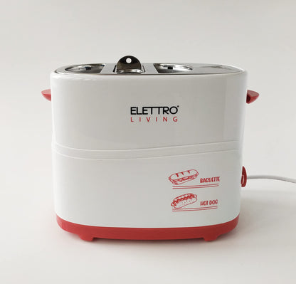 Elettro Living Poldo Elettroliving Baguette and hotdog machine with sausages and bread, crumb tray and non-slip feet, perfect for gifts, parties, and gatherings.
