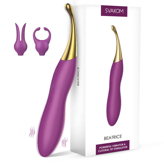 SVAKOM High Frequency Vibration for Women, Silicone Clitoris Vibrator, 10 Vibration Modes & 2 Vibrator Heads, Sex Toy for Women, Vibrator Sets for Women's Clitoris, Sex Toy