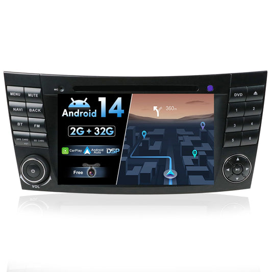 JOYX Android 12 car stereo fits Mercedes-Benz E-Class W211 | CLS Class W219 | rear camera Canbus microphone FREE | 2G+32G | 2 Din | 7 inch | WITH SWC 4G WiFi DAB Bluetooth 5.0 Steering Wheel Control