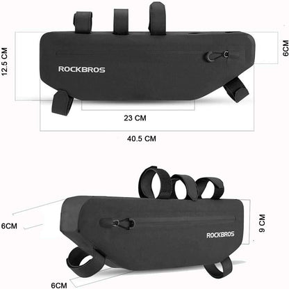 ROCKBROS bike frame bag waterproof triangle bag approx. 3L black