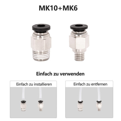 6 pieces of 4mm x 2m PTFE hose set, 1 1.75mm PTFE hose + 1 hose cutter + 2 PTFE Teflon tube clamps + 2 PC4-M6 PC4-M10 pneumatic connectors 3D Printer Accessories.