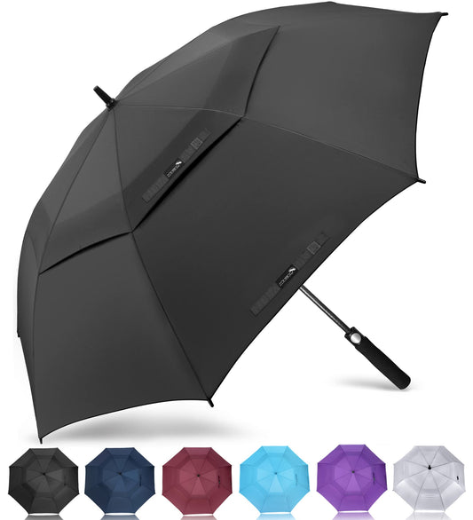 ZOMAKE Large Windproof Umbrella XXL, Large Golf Umbrella Windproof Stable, Large Golf Umbrella for Men Women 2 Persons (Black)