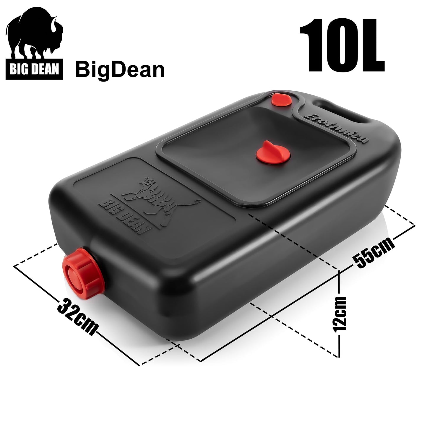 BigDean Oil Change Canister in Black 10L – Oil container with filter insert – Oil pan made from sturdy plastic – Helps with oil changes – Convenient storage for liquids – Made in Italy