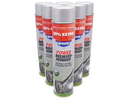6 cans of Presto VPE(6) 600ml brake cleaner spray.