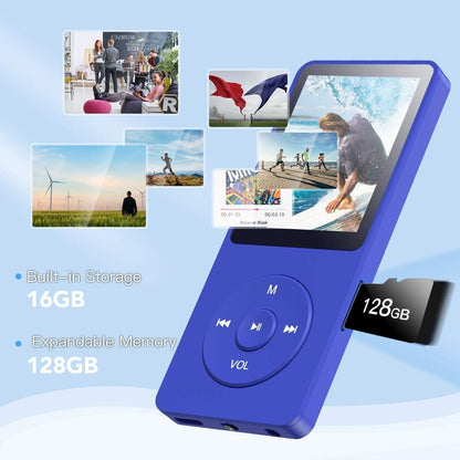 AGPTEK 8GB MP3 player 70 hours playback, color Navy Blue
