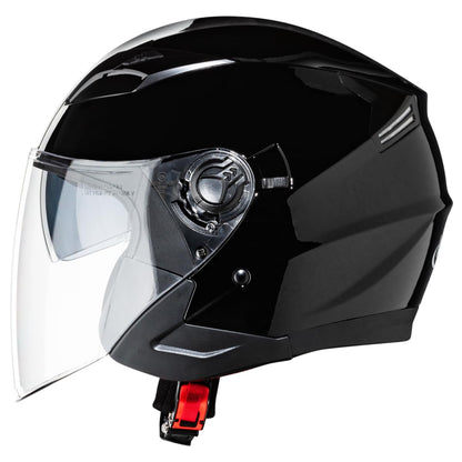 VINZ Calobra Jet helmet with sun visor and visor | scooter helmet motorcycle helmet | ECE 22.06 certified | in size XS-XXL - black