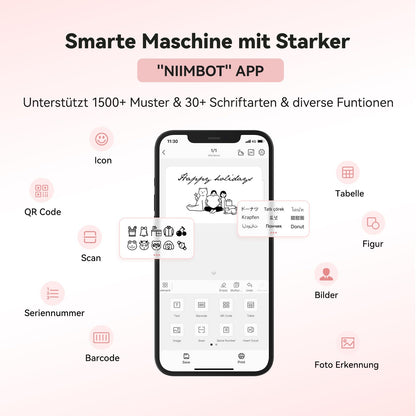 NIIMBOT B21 Label Printer, Self-Adhesive Labeling Machine Bluetooth Label Maker Sticker Printer, Portable Label Printer for Barcode Retail Office, Red.