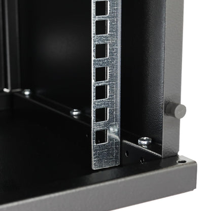 HMF 63406-02 network cabinet, server cabinet 10 inches | 6U | 300mm depth | Fully assembled | Glass door | Black