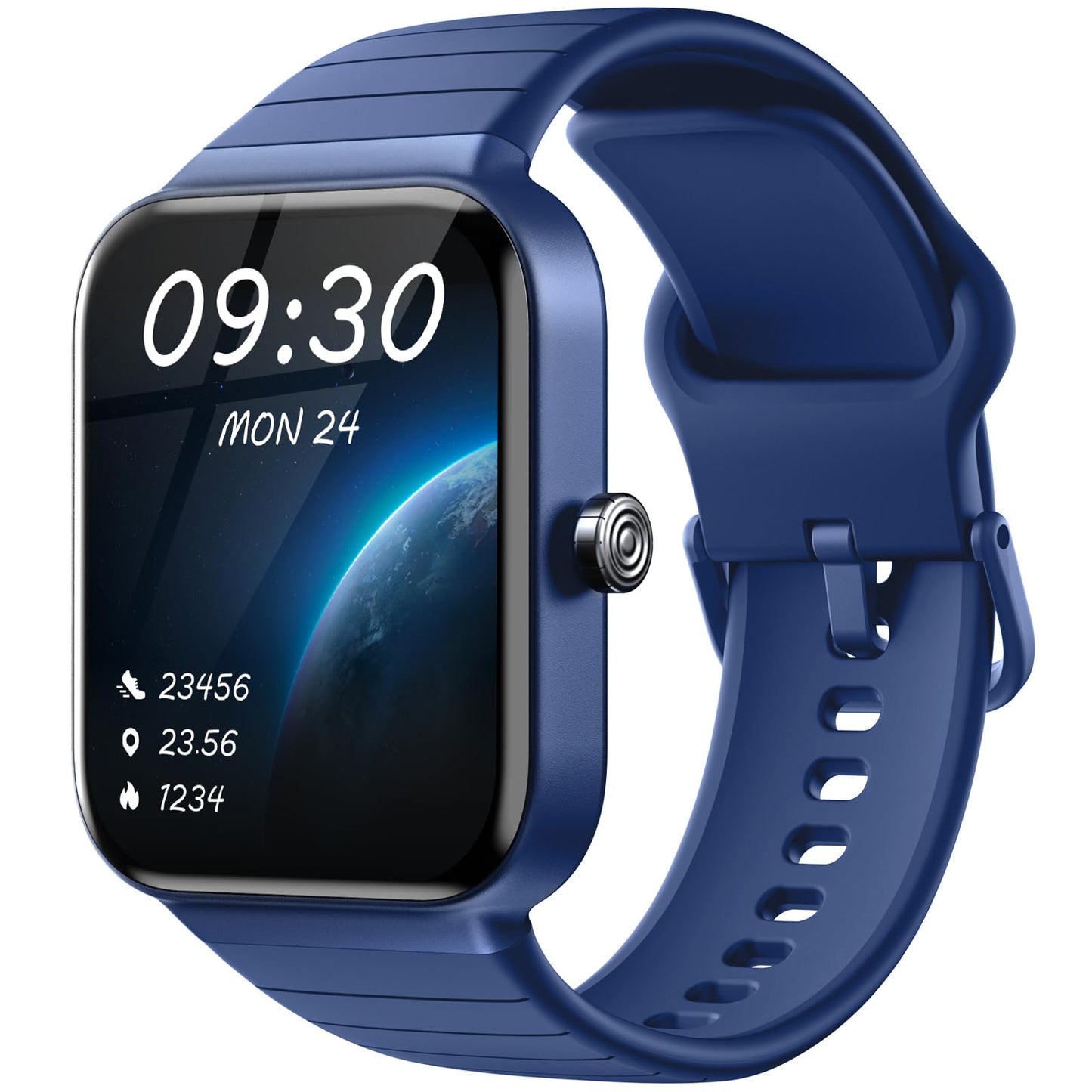 Smartwatch for men and women with phone function Alexa integrated - Fitness watch 100+ sports modes - Smartwatch 1.8 inches & IP68, pedometer watch for Android iOS with heart rate monitor SpO2 stress sleep monitor - blue