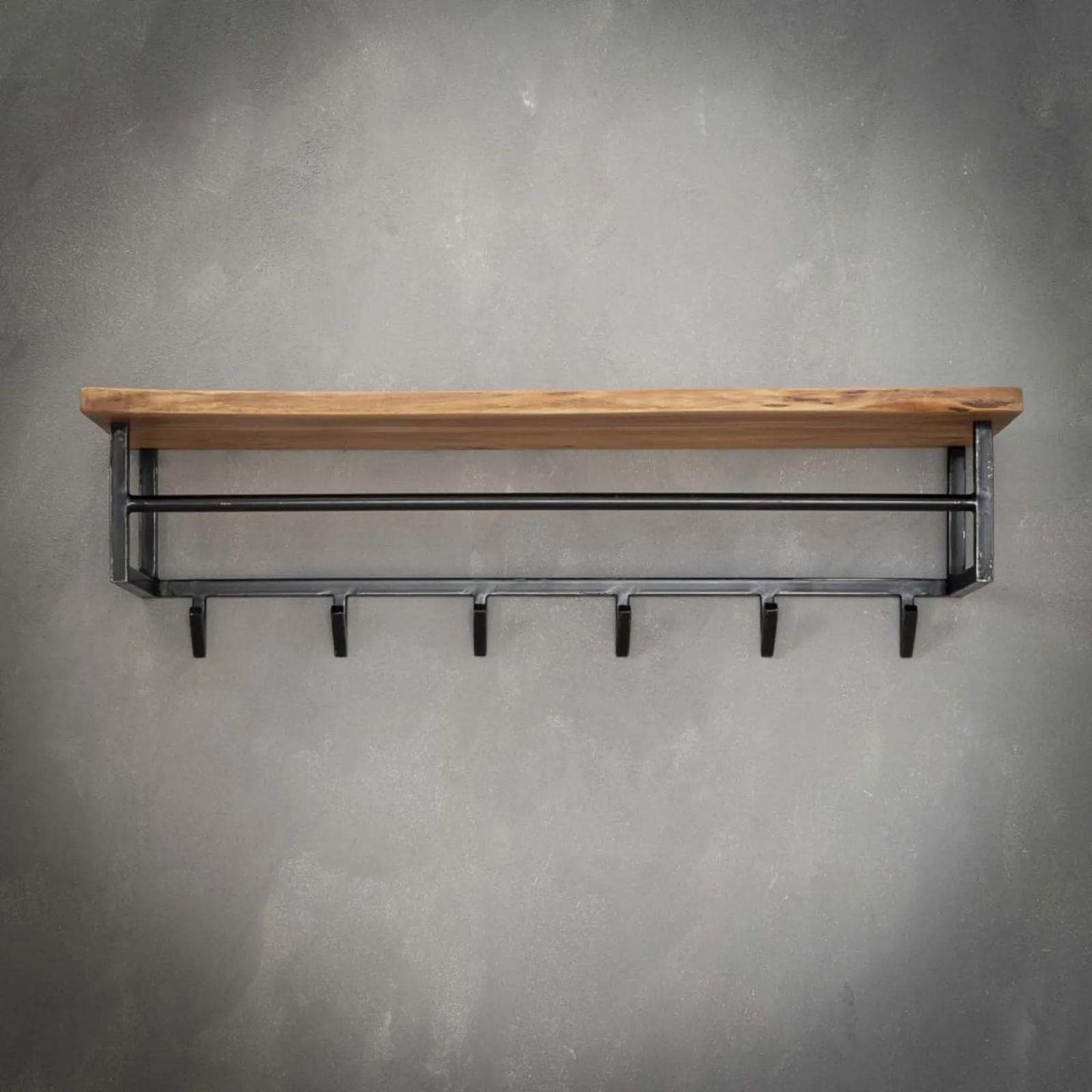 RINGO-Living wall coat rack with shelf, clothes rack hallway made of wood & metal, rustic wall shelf coat rack, wall decor industrial style, coat rack wood & metal, stylish hallway clothes rack