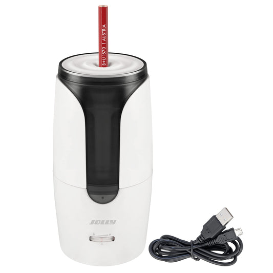 JOLLY Herbert Electric Sharpener Large electric sharpener for all pencils & Faber-Castell 117697-6 Grip 2001 pencils, Hardness: HB, Barrel Color: silver