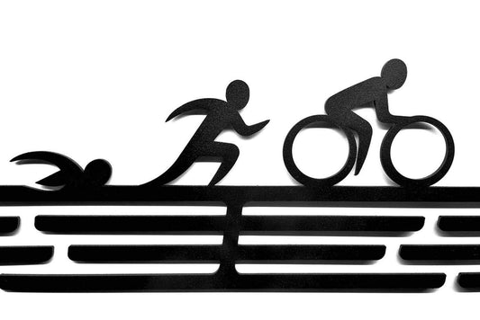United Medals Triathlon Medal Holder for 48 medals storage - Triathlete gift - Medal Holder Hanger Display Rack - Black