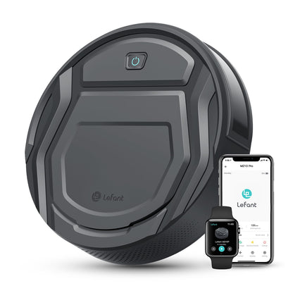 LEFANT M210PG robot vacuum with 2200 Pa, WiFi, compatible with Alexa and app control, 120 min runtime, optimized for carpets, pet hair, and hard floors with charging dock.