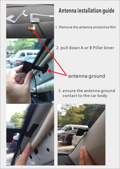 DollaTek DAB Radio Receiver in-Car Antenna Digital DAB+ Adapter Tuner Box Audio USB Amplified Loop Antenna Decoding Radio Reception for Android