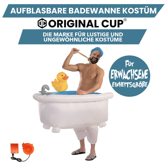 AirSuit® Inflatable Costume Bathtub | Unique Inflated Costume | Premium Quality | Adult Size 160 to 190cm | Polyester | Comfortable to Wear | Durable | With Inflation System | OriginalCup®