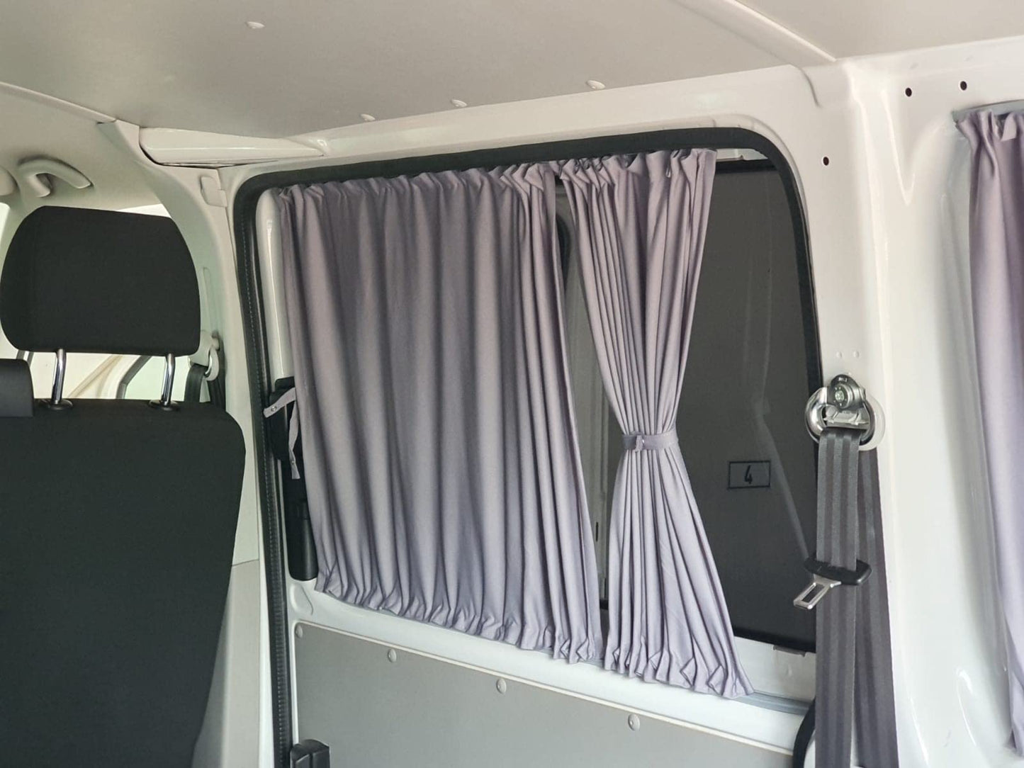 BREMER SEAT COVERS custom made curtains curtains sun protection compatible with VW T5 T6 T6.1 Transporter Caravelle long wheelbase with tailgate in grey camping accessories motorhome accessories camper curtain set 718