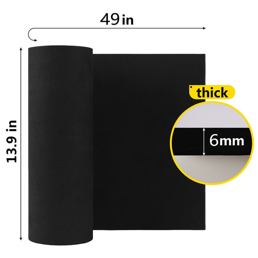 6mm black Eva foam, EVA foam for cosplay, 35.5x124.5cm with high density 86kg/m3 Eva foam sheet for arts and crafts costume DIY project (6mm black)