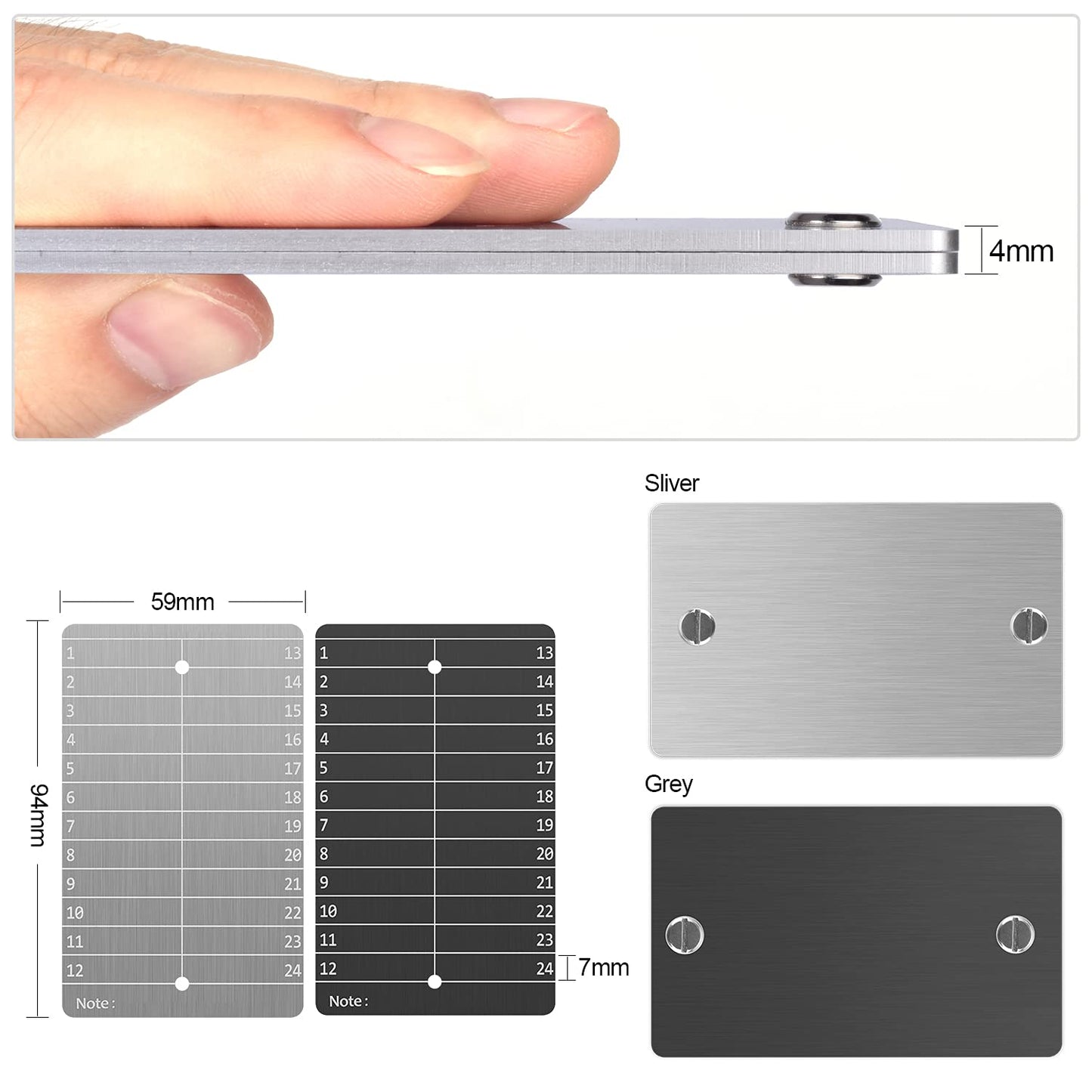Crypto Seed Storage, Bitcoin Cold Wallet Backup - BIP39 12 or 24 Word Recovery Phrase Backup Crypto Wallet with Engraving Pen (Double) (Gray)