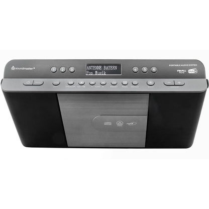 Soundmaster RCD1870SW portable digital radio with CD player DAB+ FM RDS USB alarm clock audiobook sleep function kitchen radio - extremely slim design