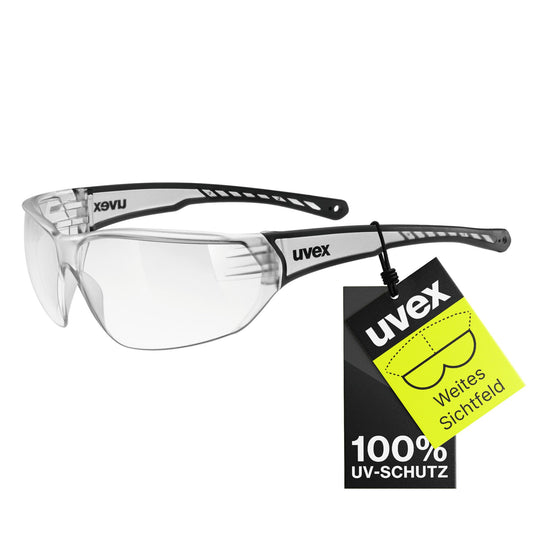 Uvex sportstyle 204 - Sports glasses for women and men - 100% UVA, B, C protection - pressure-free fit & perfect grip - clear/clear - one size