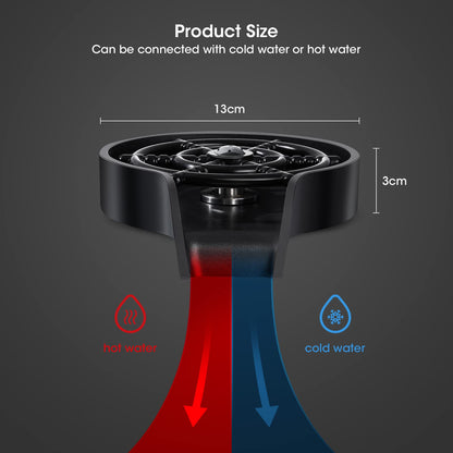 Mishukaze Automatic Glass Washer Faucet, Cup Washer for Kitchen Sinks, Glass Rinser Cup Cleaner Baby Bottle Cleaning for Home/Bar/Restaurant.