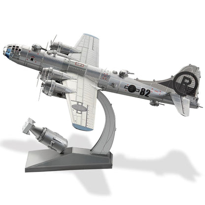 Piececool 3D Metal puzzle aircraft model B-29 Bomber Superfortress, for 340 stainless steel, full metal, 1:1 restore, birthday gift, adult model kit, 150 pieces.