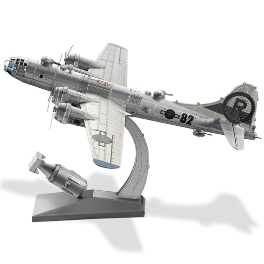 Piececool 3D Metal puzzle aircraft model B-29 Bomber Superfortress, for 340 stainless steel, full metal, 1:1 restore, birthday gift, adult model kit, 150 pieces.