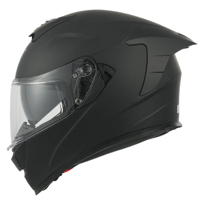 MY Motorcycle Full Face Helmet with Sun Visor for Men and Women, ECE 22.06 Approved, Model MY-936 (Matte Black, XS)