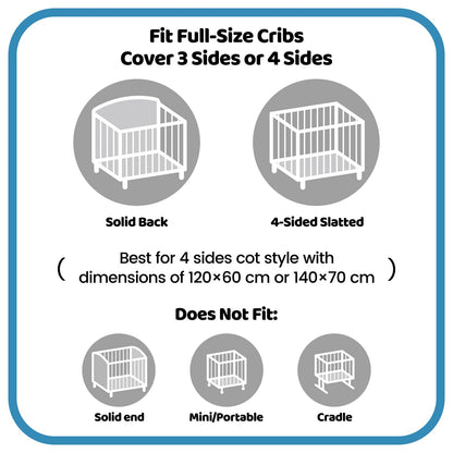 WYSWYG® Baby Nest Bumper Bed Bumper Baby Bed Bumpers 70x140 cm Crib - High Quality Mesh Breathable Bedside Crib - Rail Guard Crib Protection from Pinching - Gray