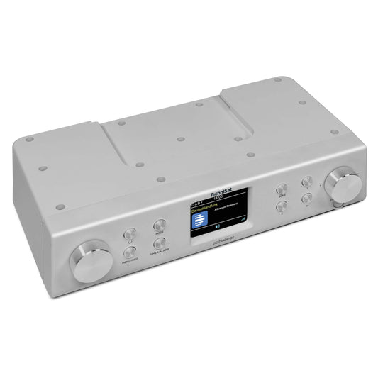 TechniSat DIGITRADIO 22 - Kitchen radio with motion sensor (under-cabinet radio incl. mounting plate, DAB+, FM, 2" color display, LED light, preset memory, alarm clock, 2 watts) Silver