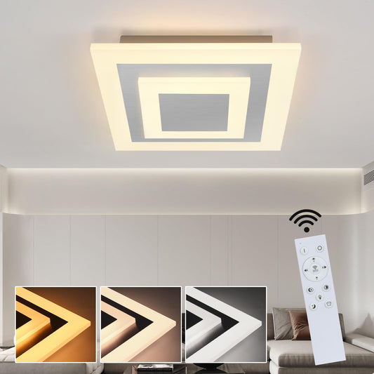 ZMH LED ceiling light living room - living room lamp 23W dimmable with remote control 30cm acrylic bedroom lamp modern design stepless square for bedroom kitchen hallway office dining room
