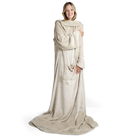 Blumtal sleeved blanket unisex - cozy blanket with sleeves - OEKO-TEX certified sleeve blanket with foot pocket - sleeve blanket for women & men - adult blanket with arms in various colors