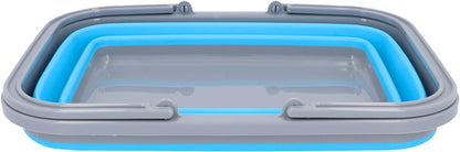 Car trend caravan basin with handle, foldable, for washing up, shopping, transport, laundry, 9 liters, camping, camping accessories, caravan, motorhome, caravan accessories, blue.