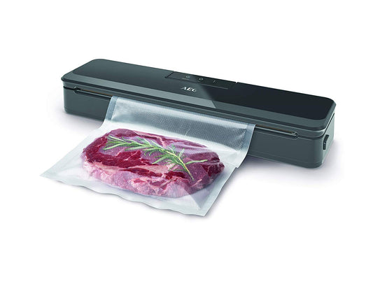 AEG VS4-1-4AG vacuum sealer (Fast and strong sealing of food, pulse function, no air bubbles, sleek design, quiet, includes 10 bags - 30 cm long, BPA-free, grey)