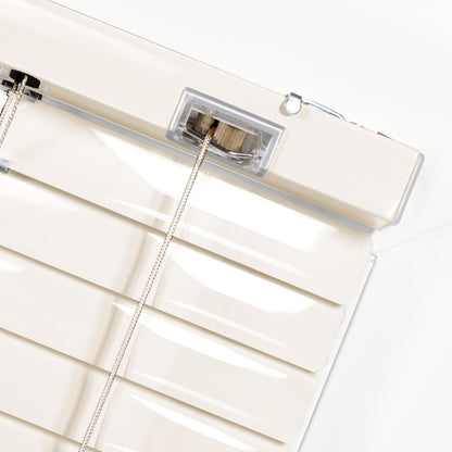 SONELLO Aluminum Venetian Blind 125cm x 220cm Cream, Alu blind with clamp fixing, no drilling needed. Provides privacy, glare protection, light control, and sun protection for windows and doors.