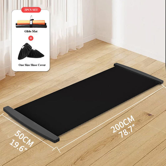 Slide Board with End Stoppers Extreme Slide Board Slide Shoes Shoe Cover Slimming Exercise Guide Mat Leg Work Training Fitness and Athletic