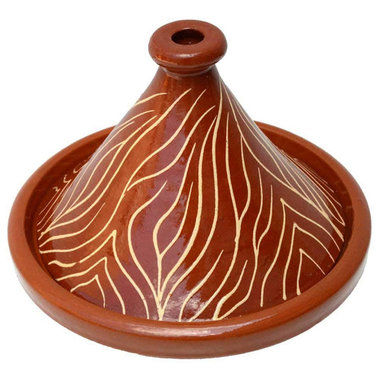 Moroccan Tagine, Round, Ø 30 cm, glazed for cooking for 4-5 people, clay pot, garden pot, stew pot, Handmade Marrakech, Oriental, Arabic, toxin-free clay, tagine pot from Morocco.